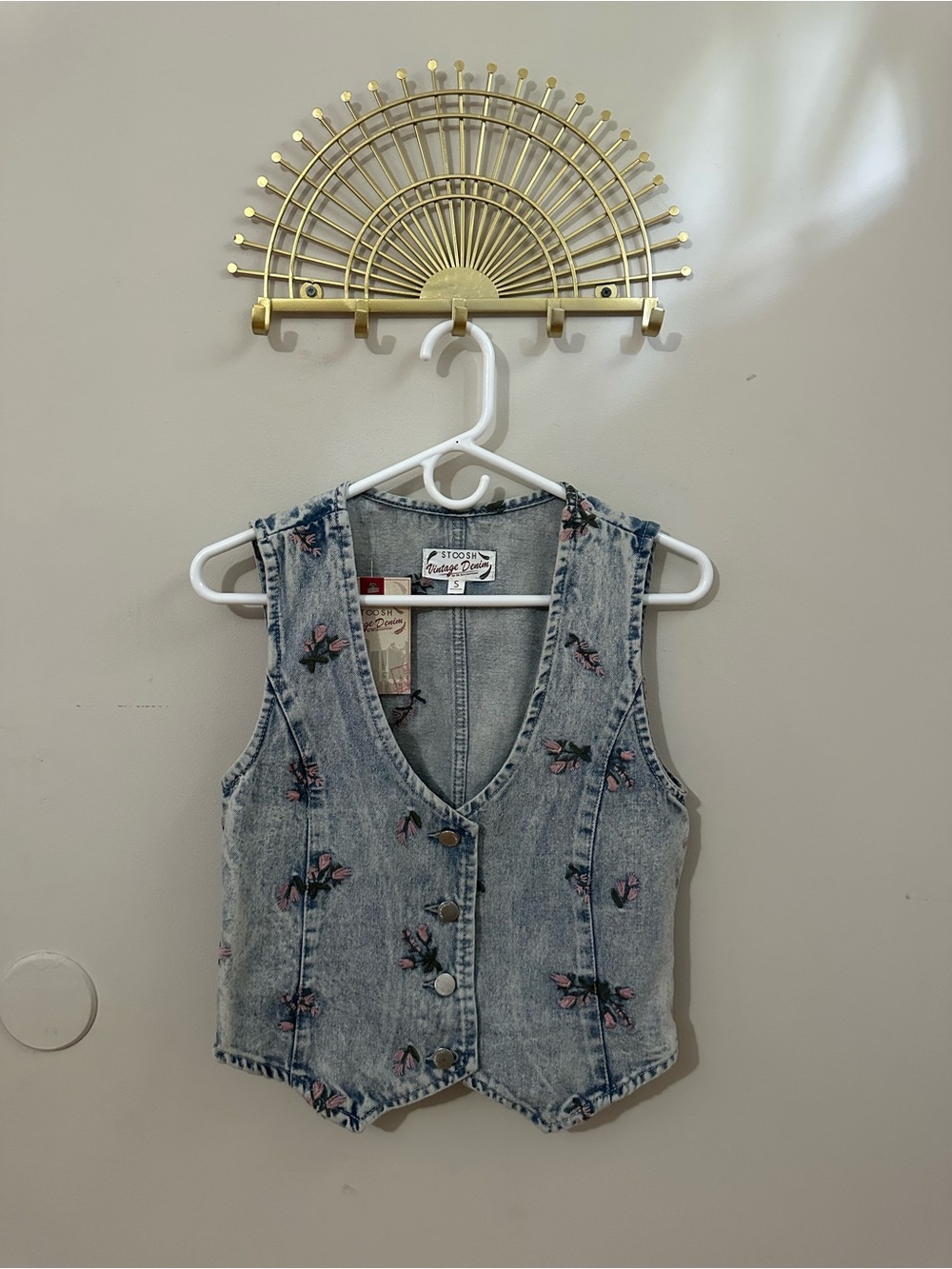 Vintage Floral Denim Vest